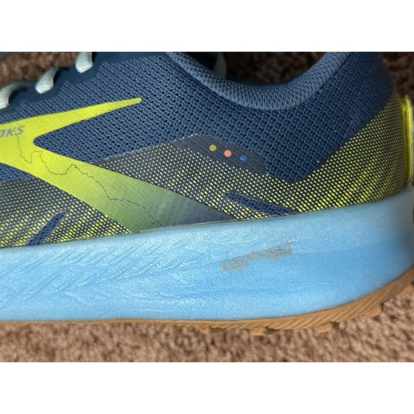 Brooks Catamount Mens Size 11.5 Trail Running Blue/Lime Sneakers - NO INSOLES - main image 9